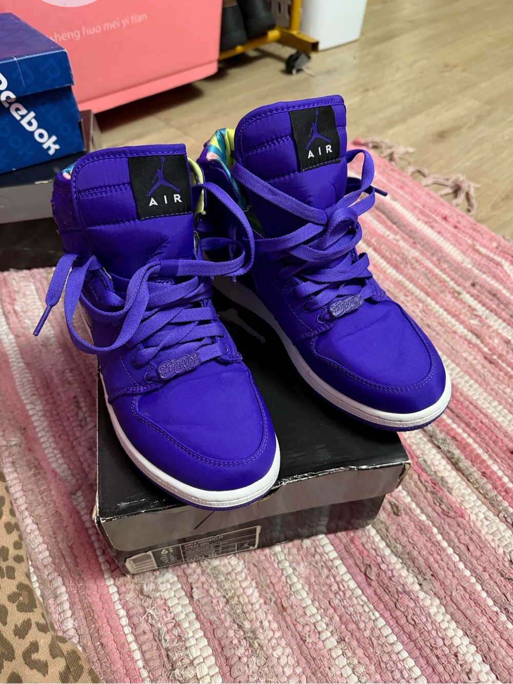 Nike High-Top Sneakers in Vibrant Purple with White Accents